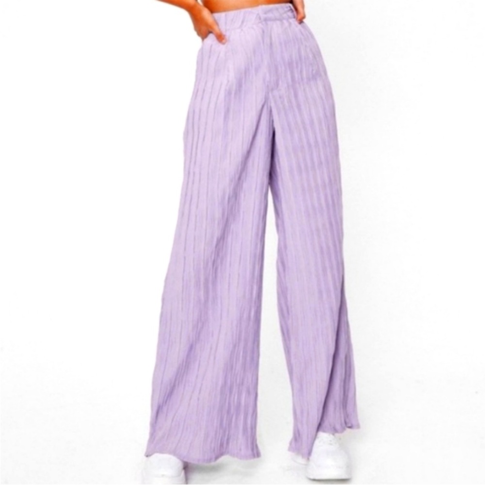 NWT Nasty Gal Textured Lilac Pants